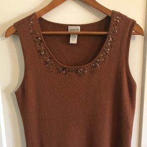 Chico’s Beaded Knit Shell Size 2